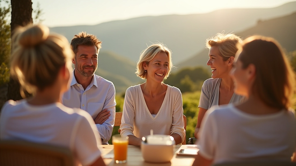 Grupo de pessoas adultas em workshop ao ar livre